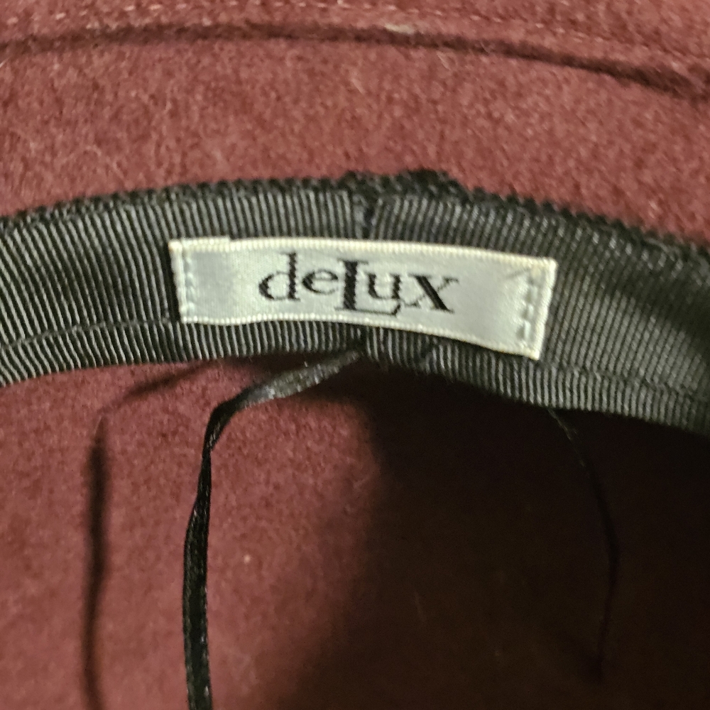 Delux Vintage Style Felt Womens Hat Floral Detail Burgundy 20s 30s 40s - Picture 8 of 13